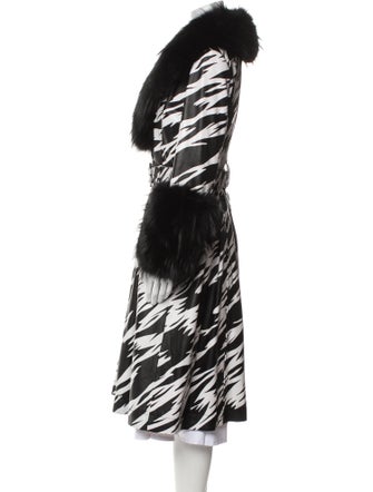 Saks Potts Leather Printed Faux Fur Coat