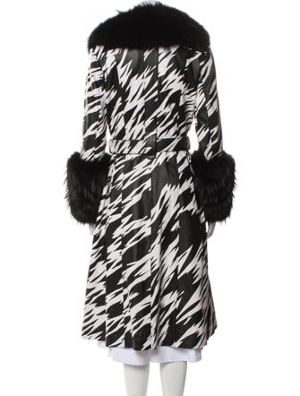 Saks Potts Leather Printed Faux Fur Coat