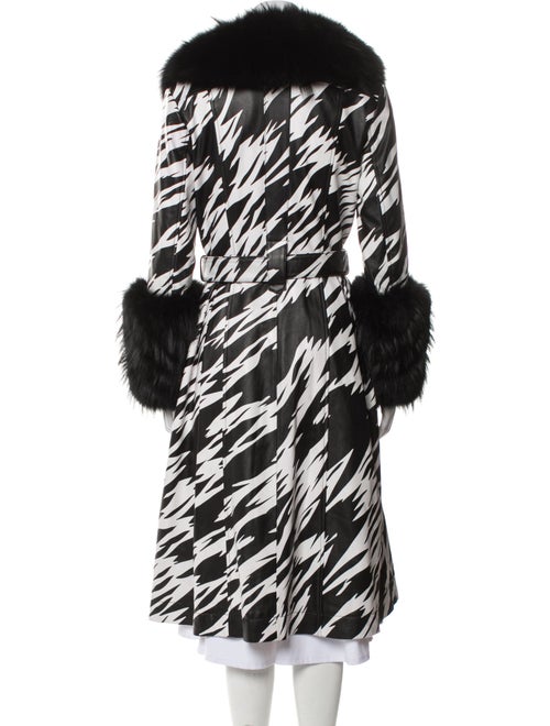 Saks Potts Leather Printed Faux Fur Coat