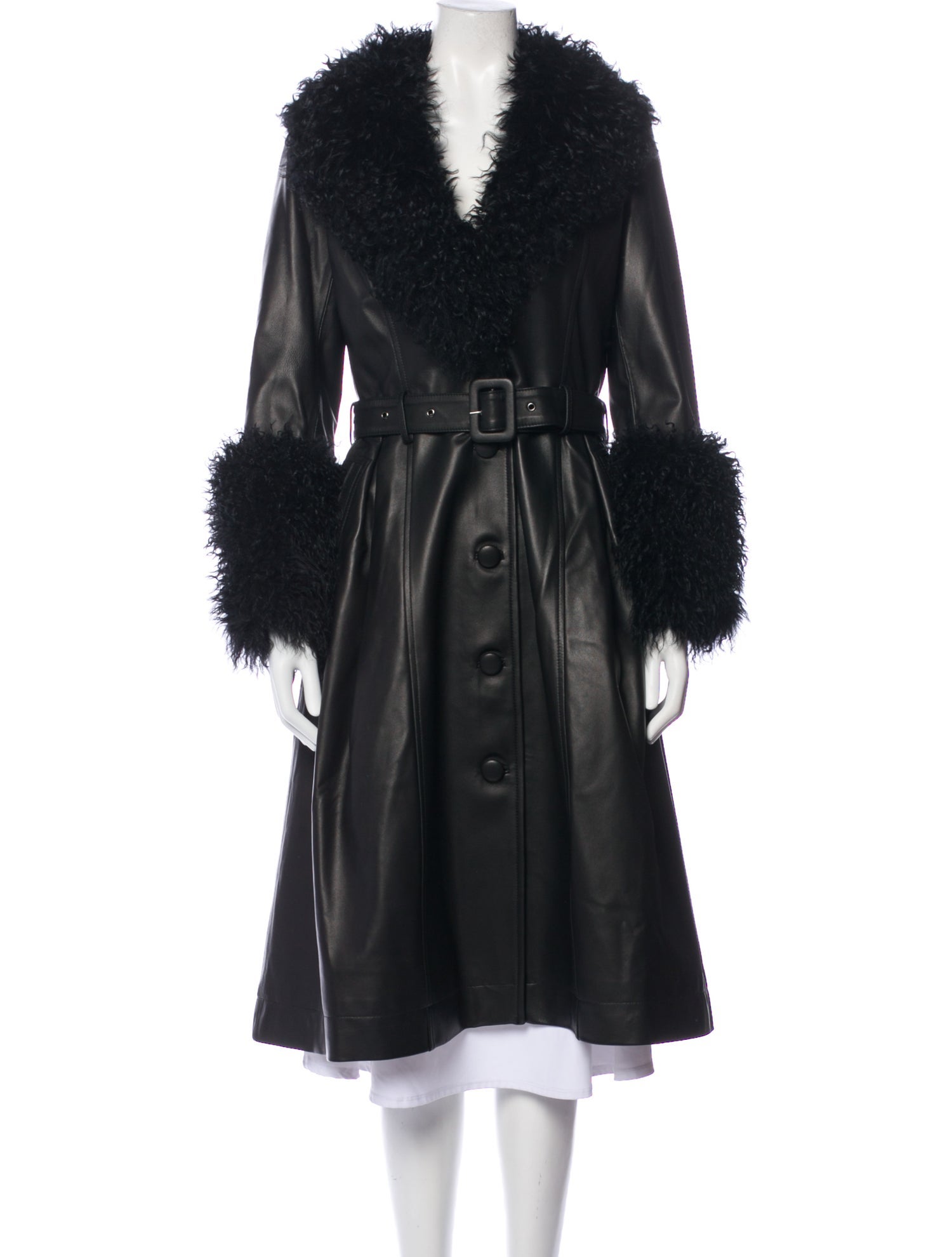 Saks Potts Leather Fur Coat