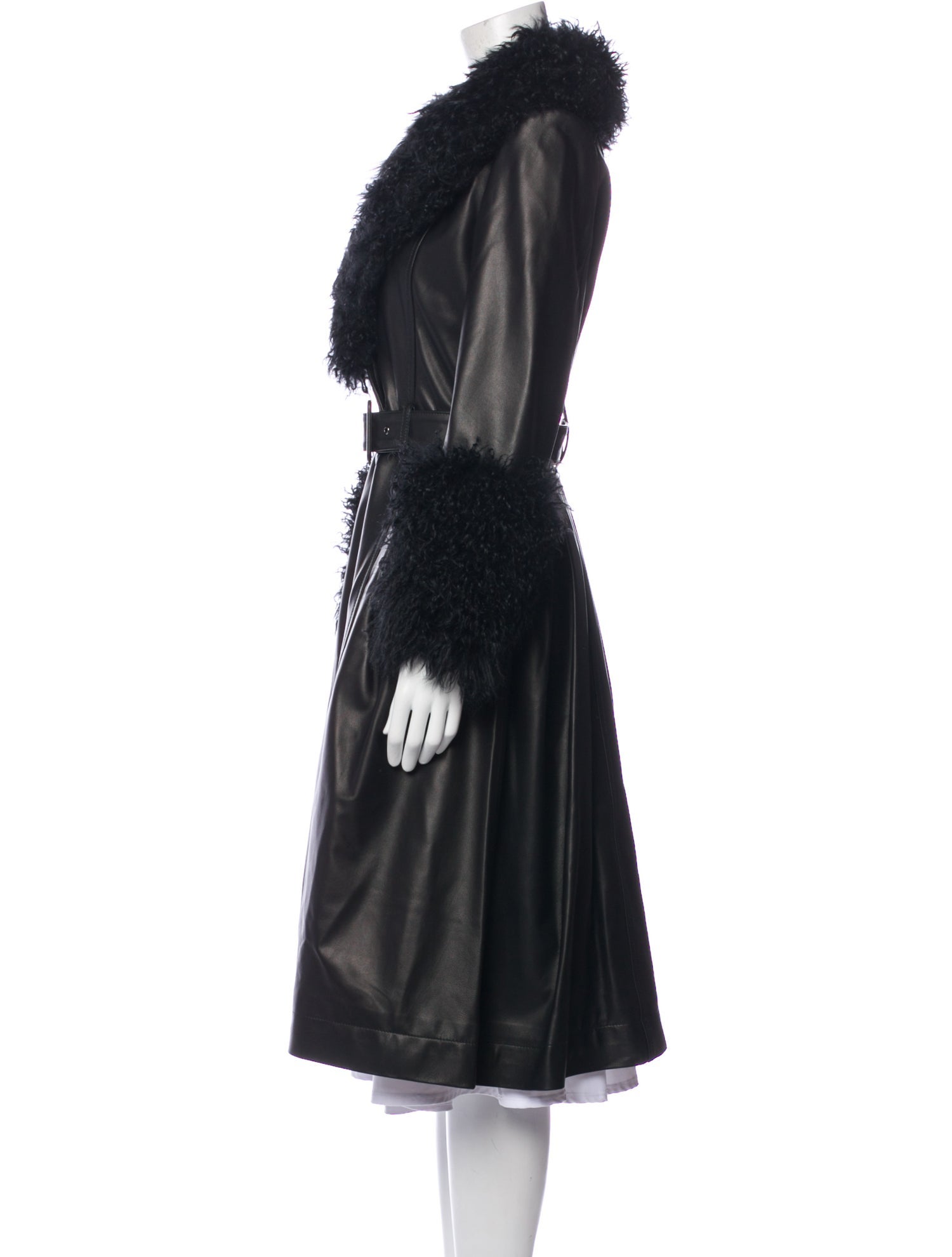 Saks Potts Leather Fur Coat