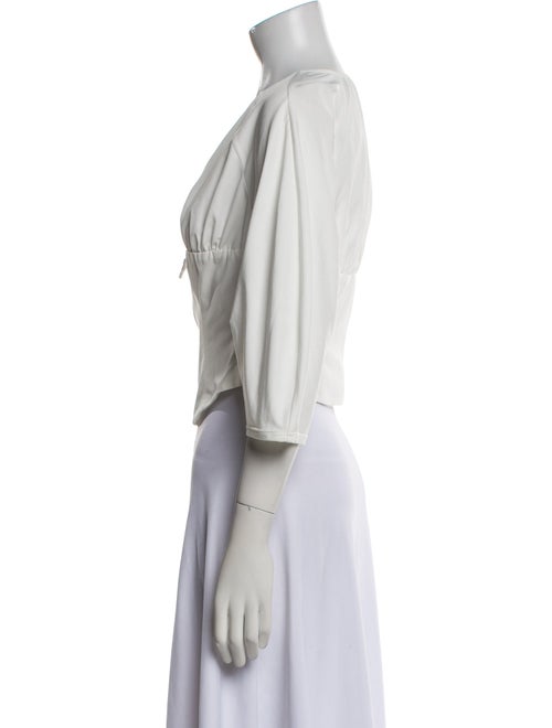 Saks Potts V-Neck Three-Quarter Sleeve Crop Top