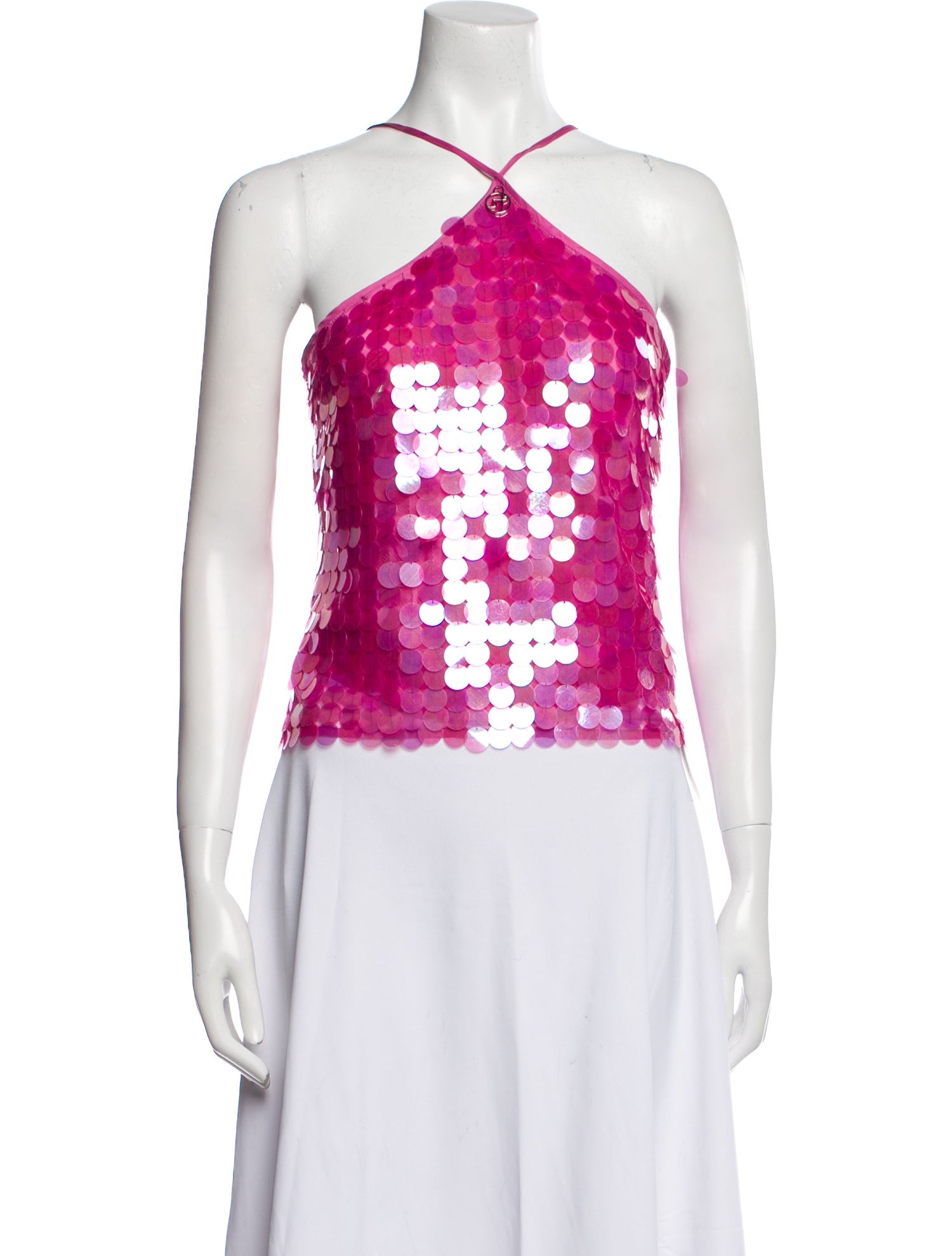 Saks Potts Floral Print Halterneck Crop Top w/ Tags