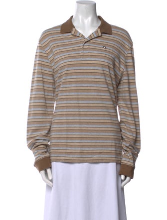 Saks Potts Striped Long Sleeve Polo