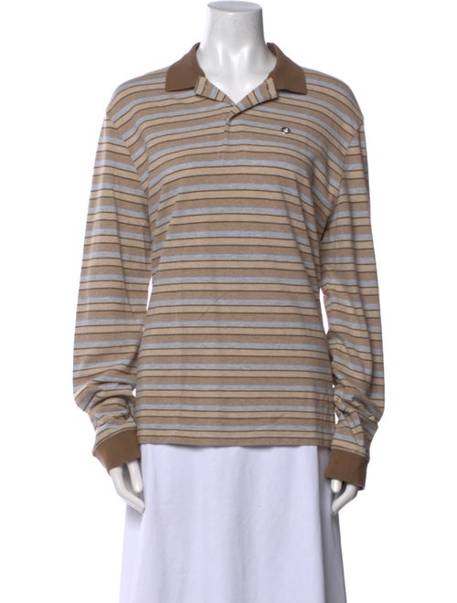 Saks Potts Striped Long Sleeve Polo