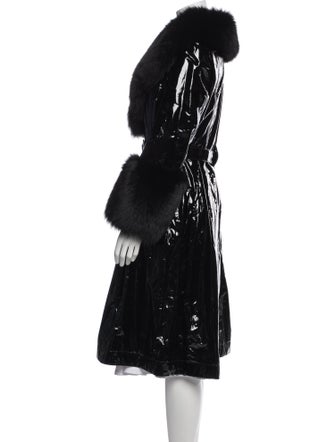 Saks Potts Patent Leather Fur Coat