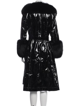 Saks Potts Patent Leather Fur Coat