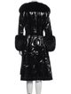Saks Potts Patent Leather Fur Coat