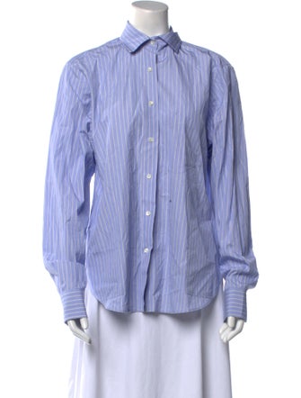 Saks Potts Striped Long Sleeve Button-Up Top
