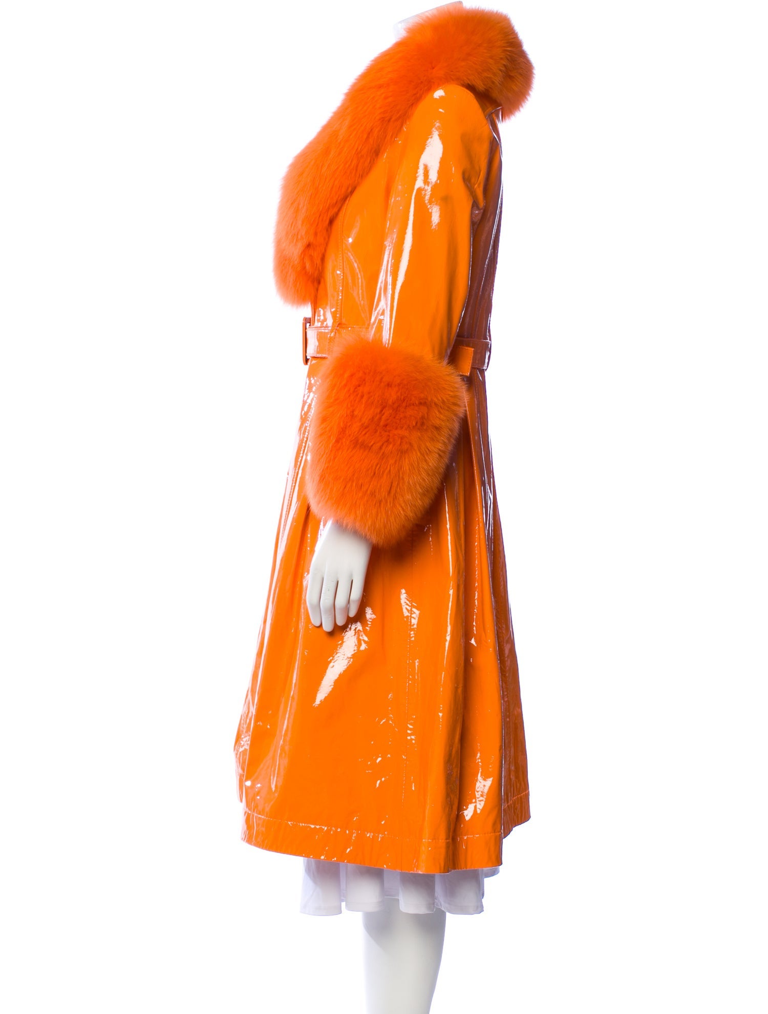 Saks Potts Foxy Gloss Lamb Leather Fur Coat