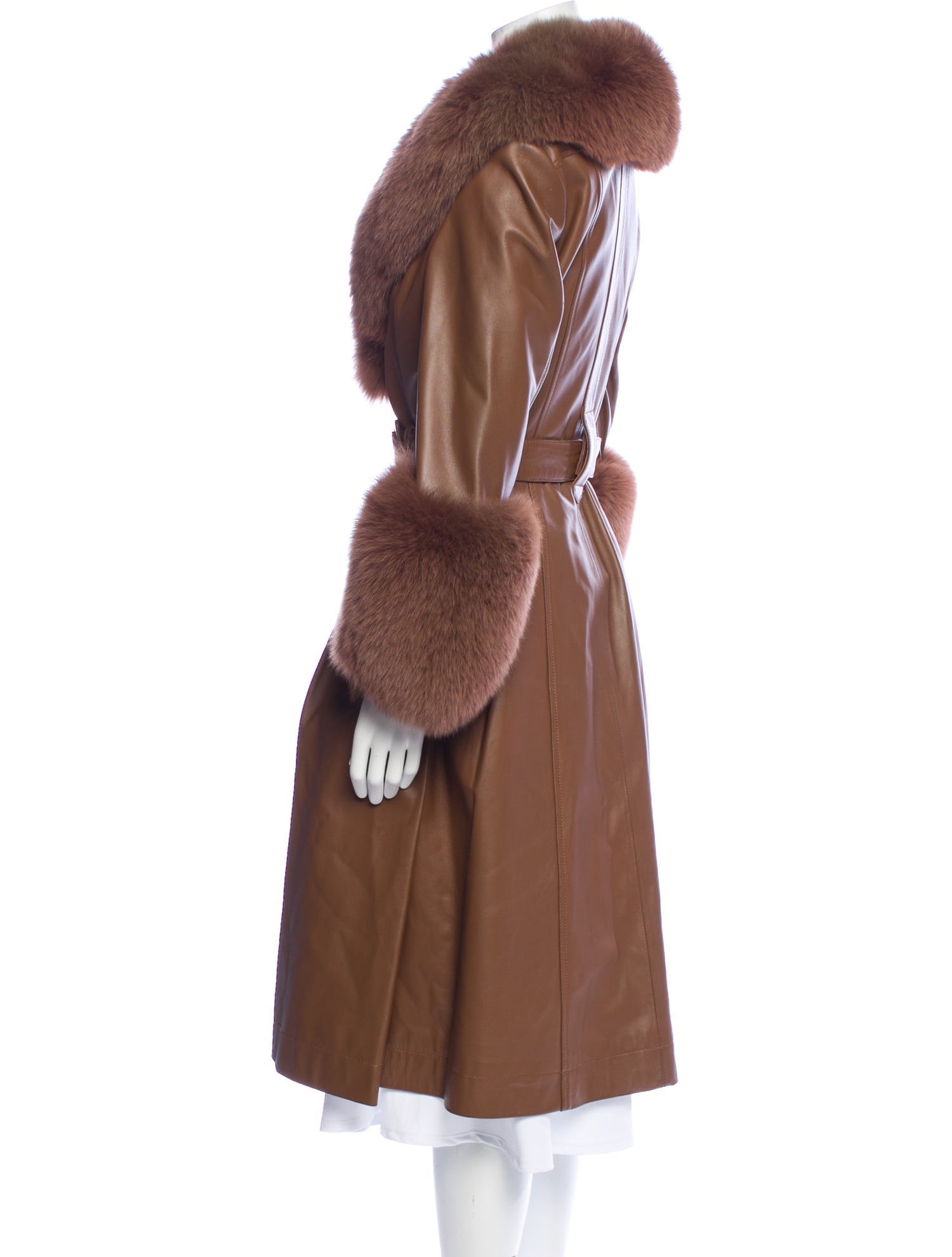 Saks Potts Leather Fur Coat