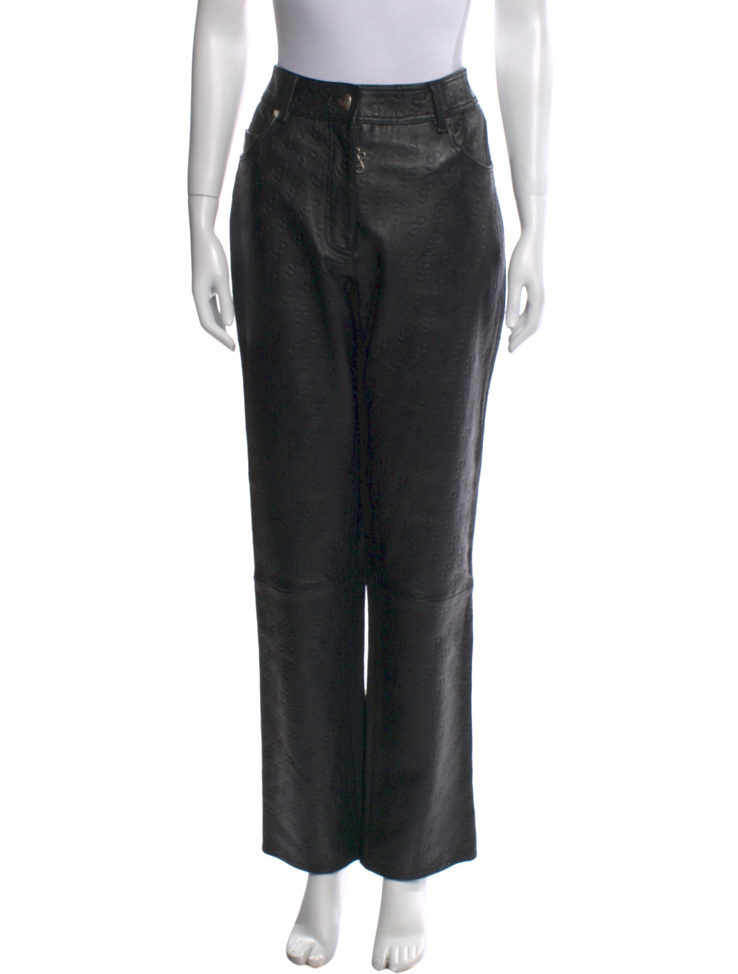 Saks Potts Lamb Leather Straight Leg Pants