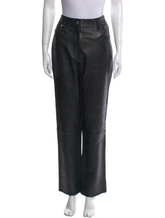 Saks Potts Lamb Leather Straight Leg Pants