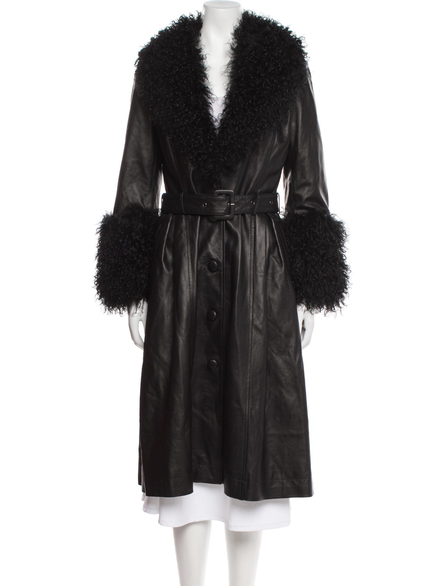Saks Potts Leather Faux Fur Coat