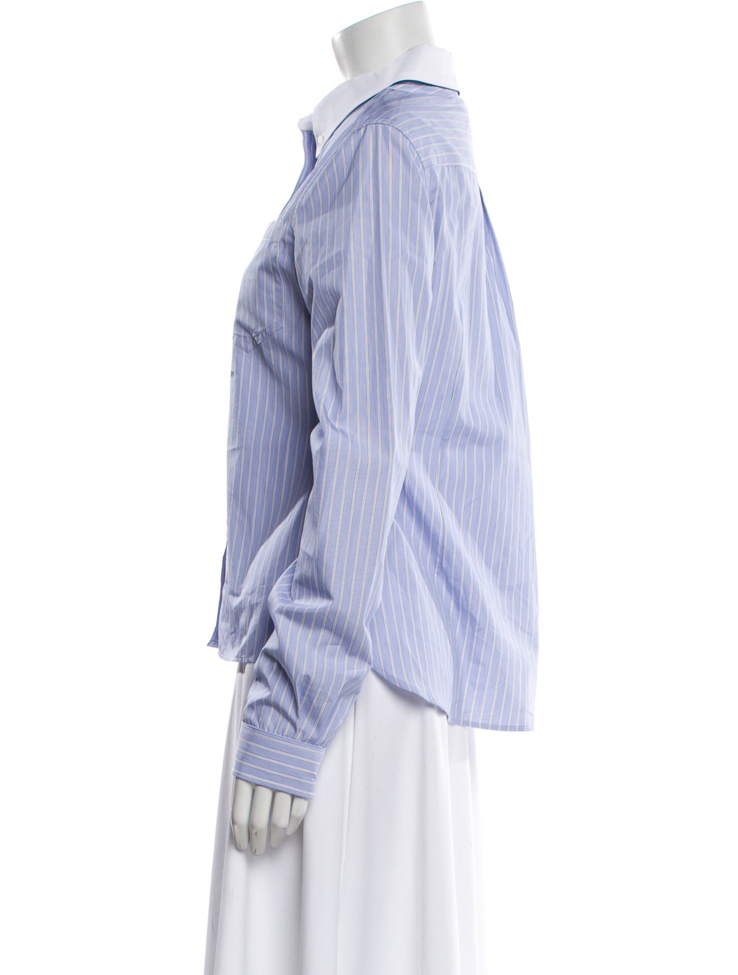 Saks Potts Striped Long Sleeve Button-Up Top w/ Tags