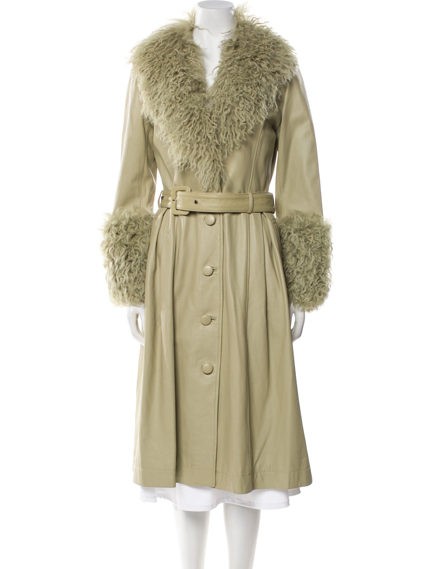 Saks Potts Leather Fur Coat