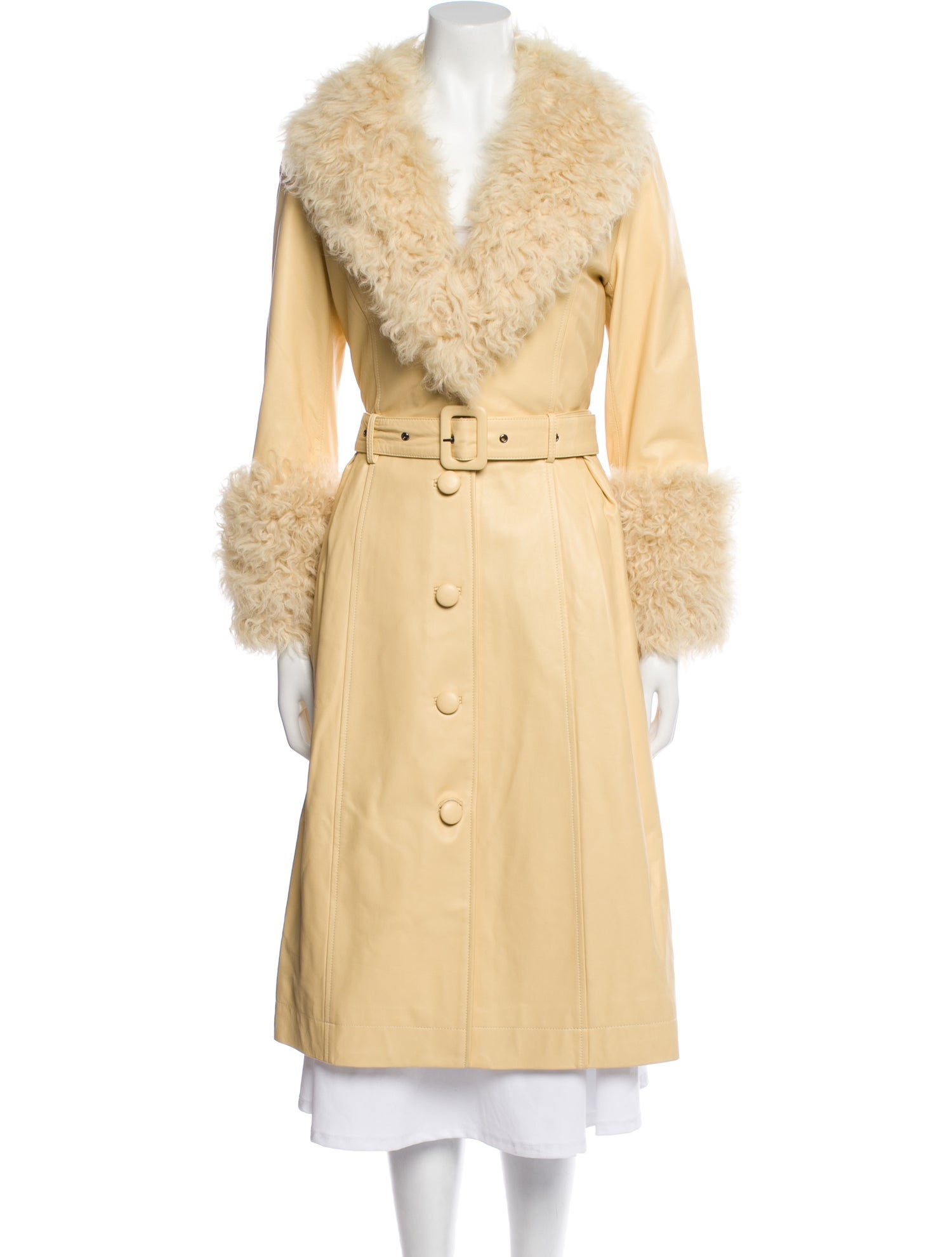 Saks Potts Leather Fur Coat