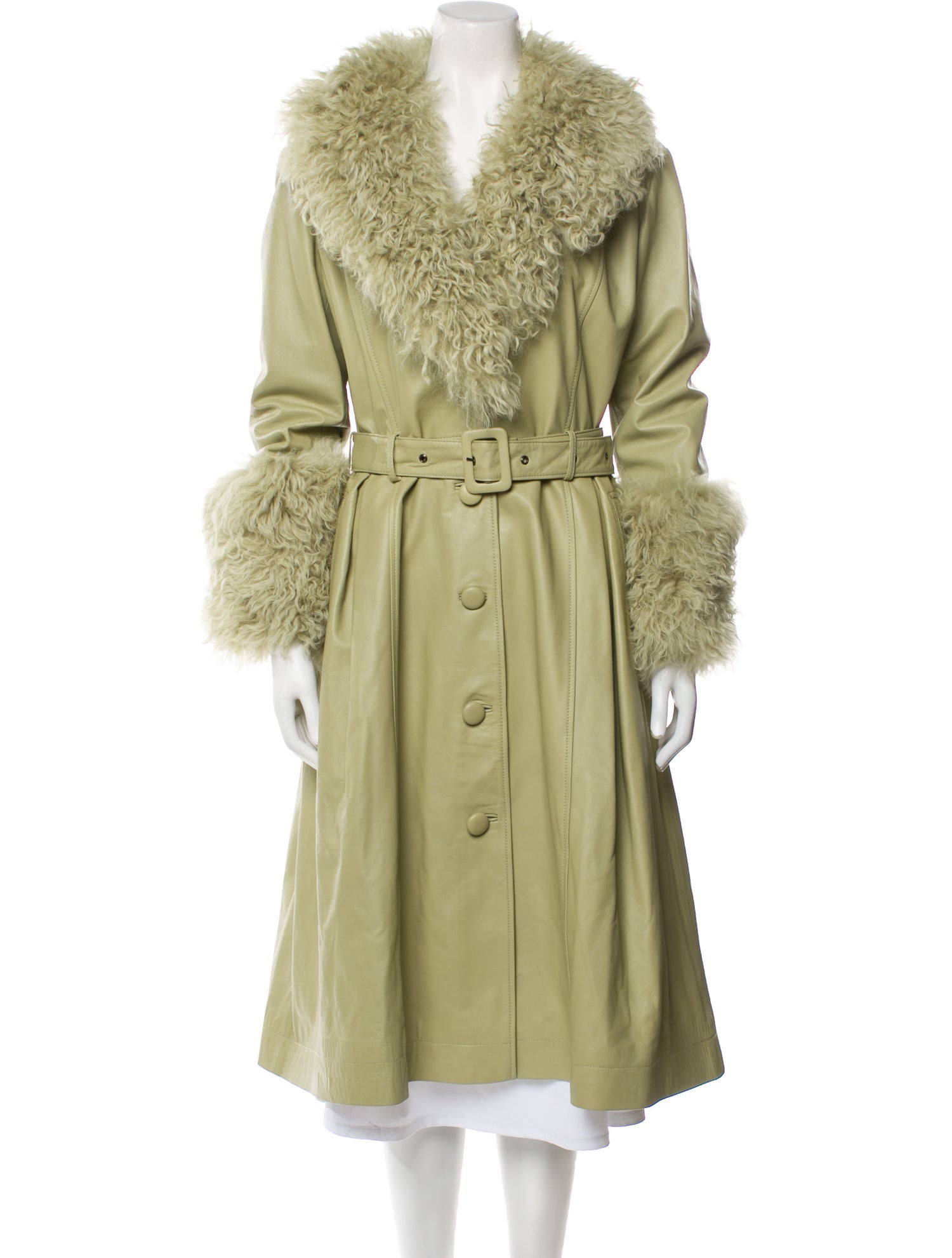 Saks Potts Leather Fur Coat w/ Tags