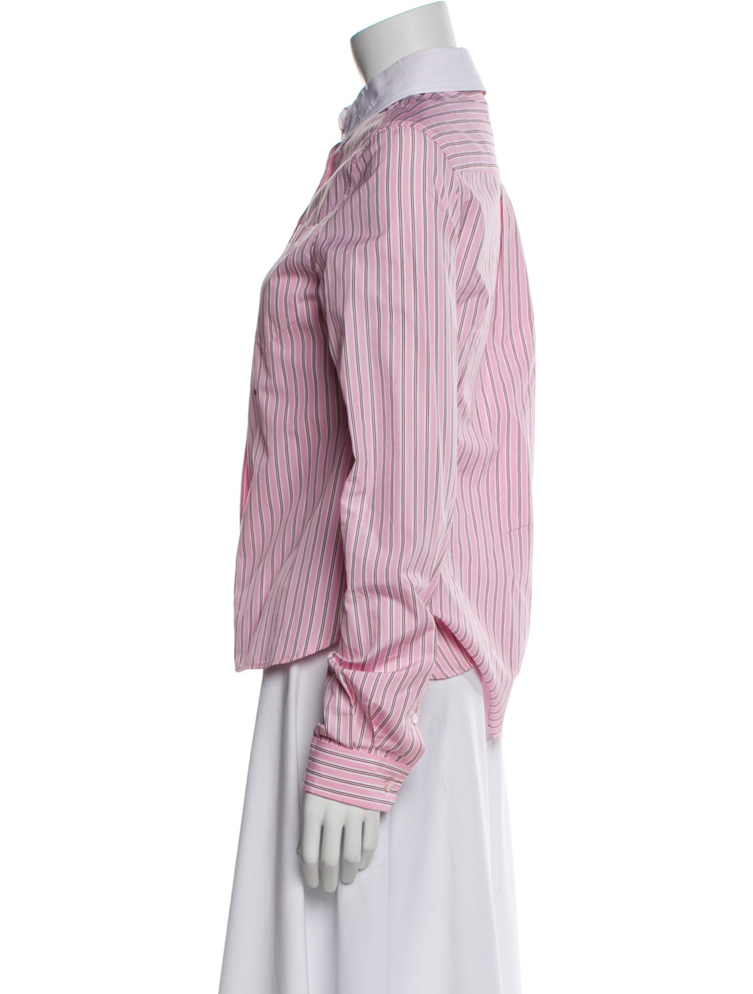 Saks Potts Striped Long Sleeve Button-Up Top