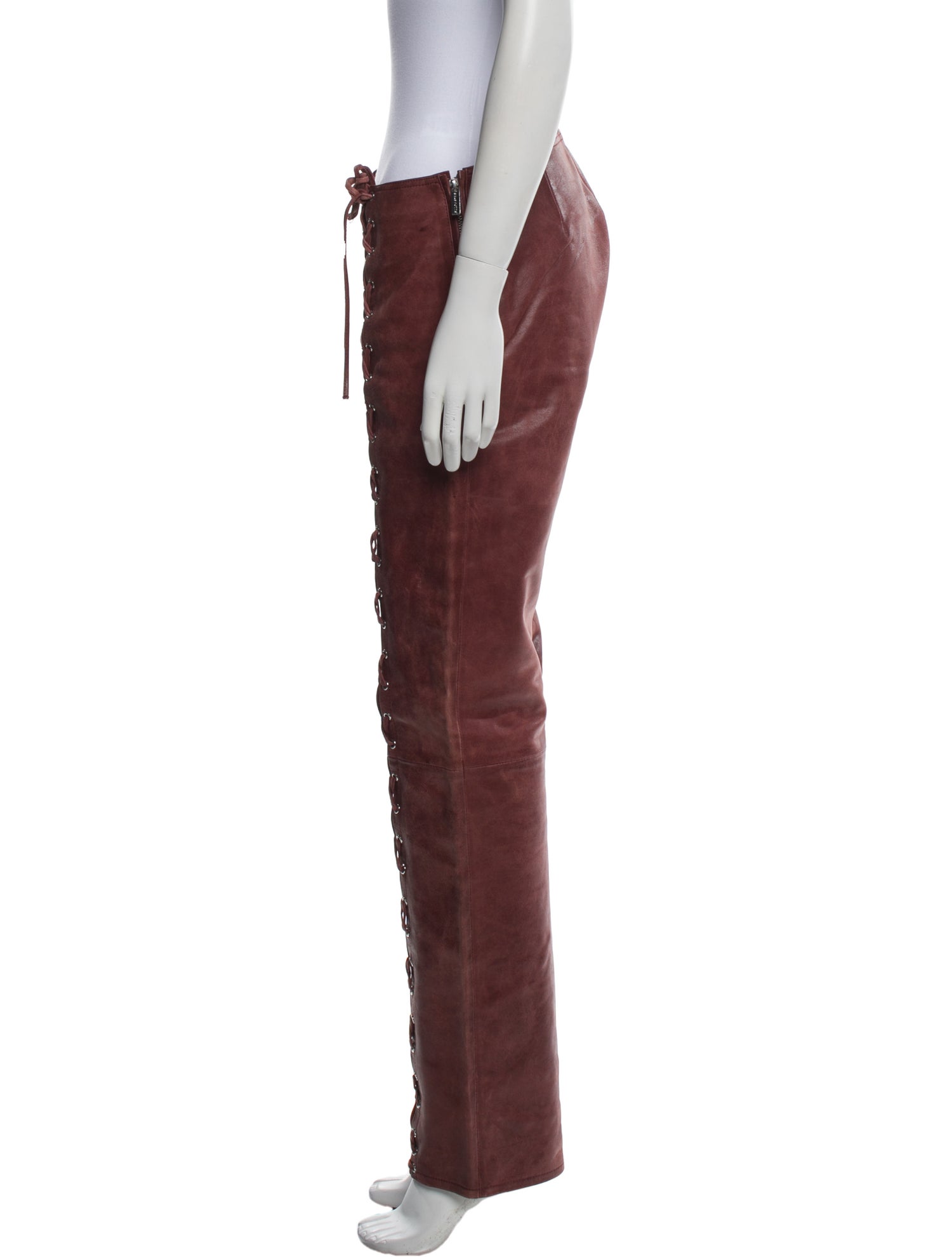 Saks Potts Lamb Leather Straight Leg Pants