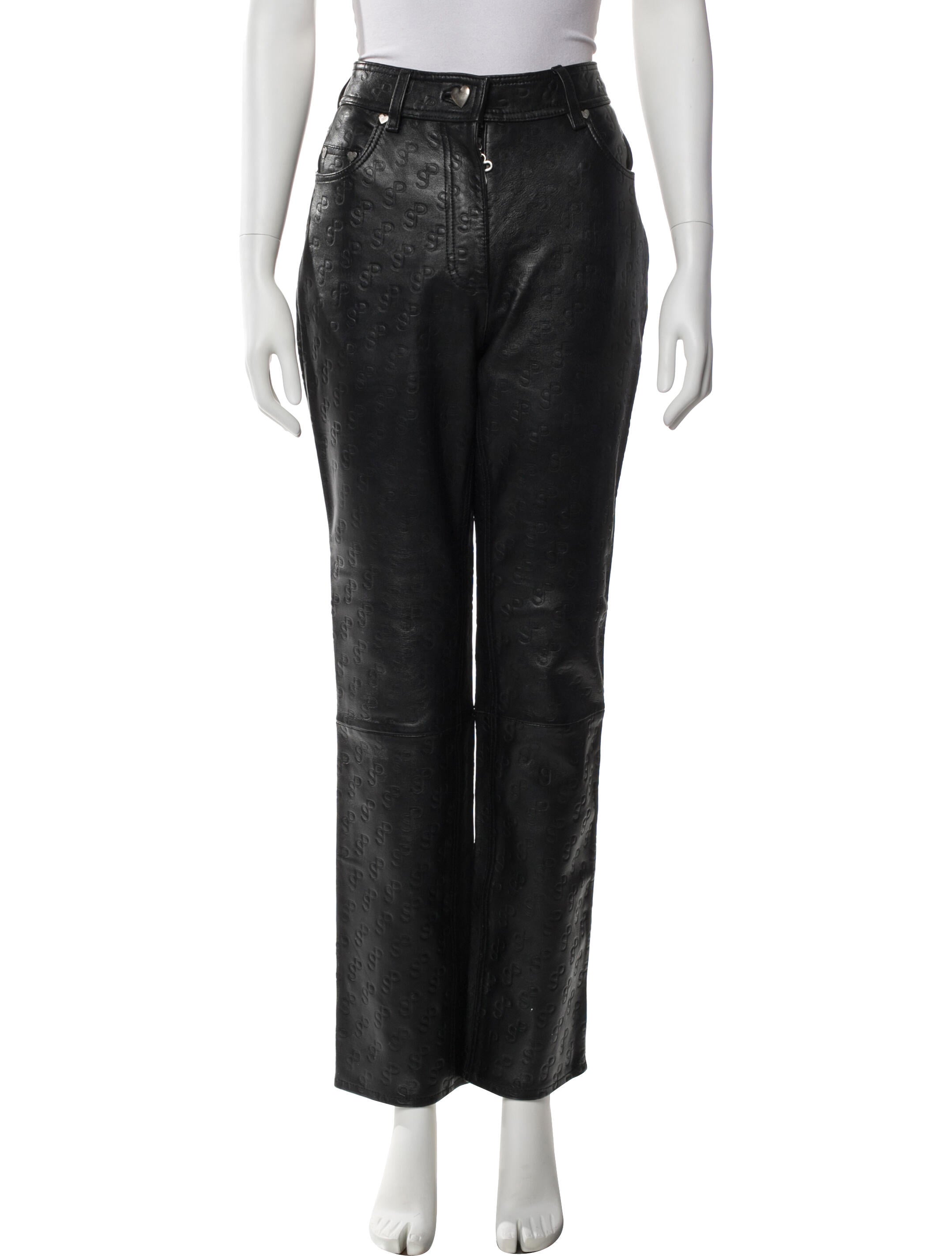 Saks Potts Lamb Leather Straight Leg Pants