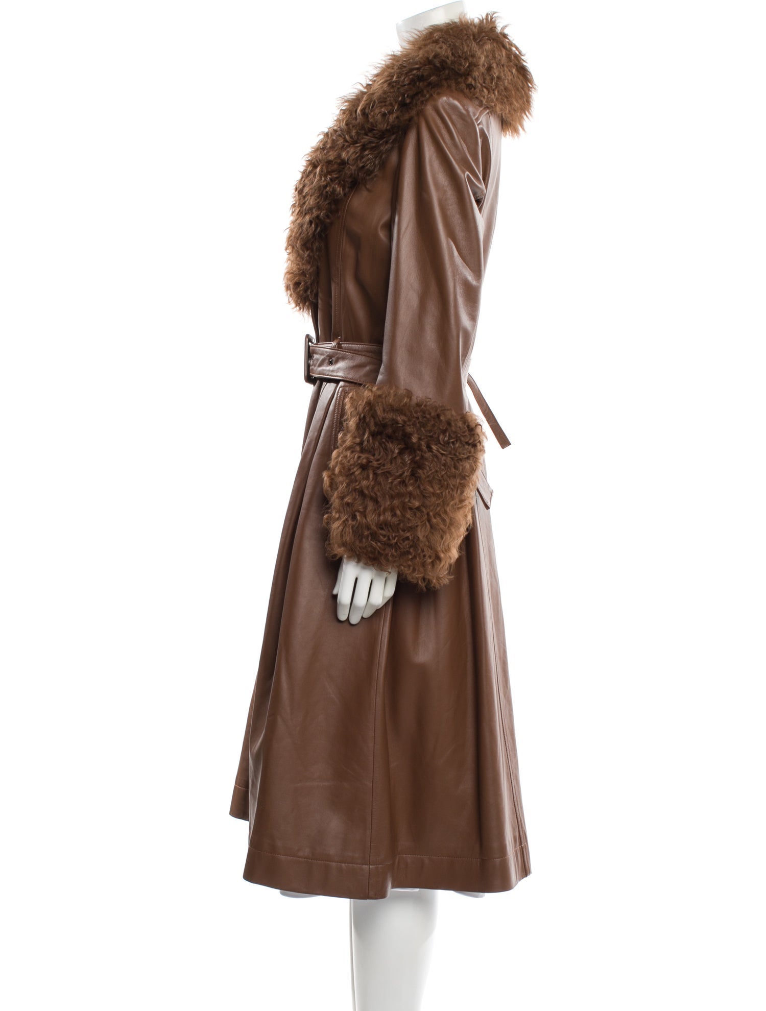 Saks Potts Leather Faux Fur Coat