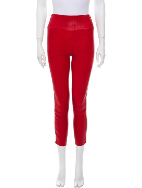 Sprwmn Leather Skinny Leg Pants Red