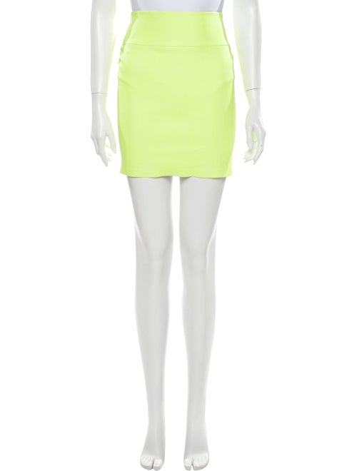 Sprwmn Leather Mini Skirt Yellow