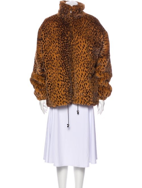 Sprwmn Animal Print Coat Brown