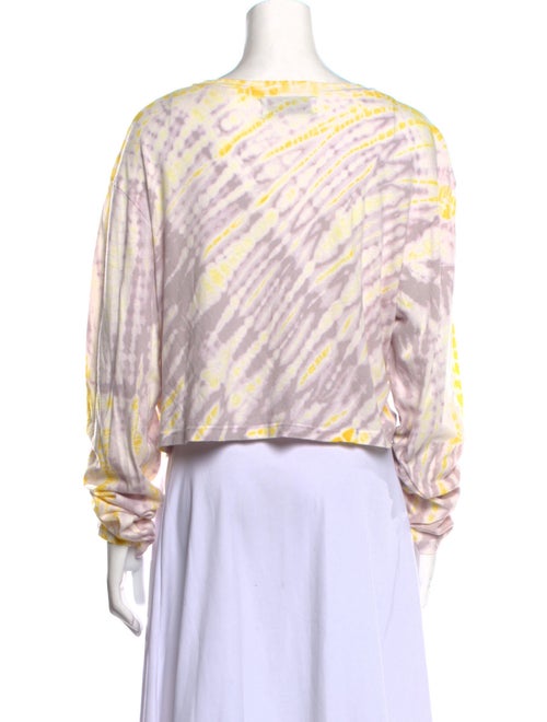 SPRWMN Tie-Dye Print Bateau Neckline Crop Top