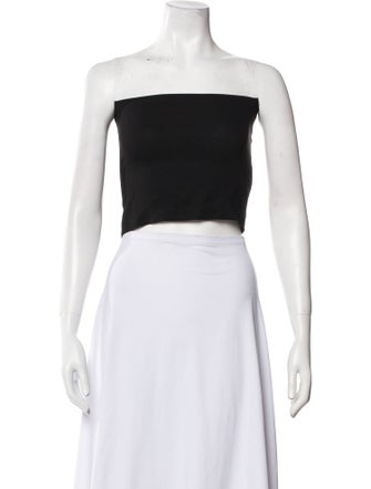 SPRWMN Leather Strapless Crop Top