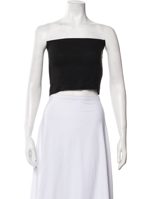 SPRWMN Leather Strapless Crop Top