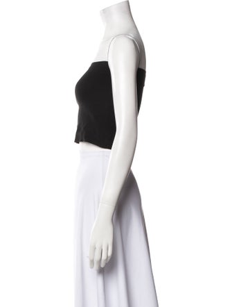 SPRWMN Leather Strapless Crop Top