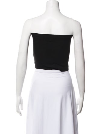 SPRWMN Leather Strapless Crop Top