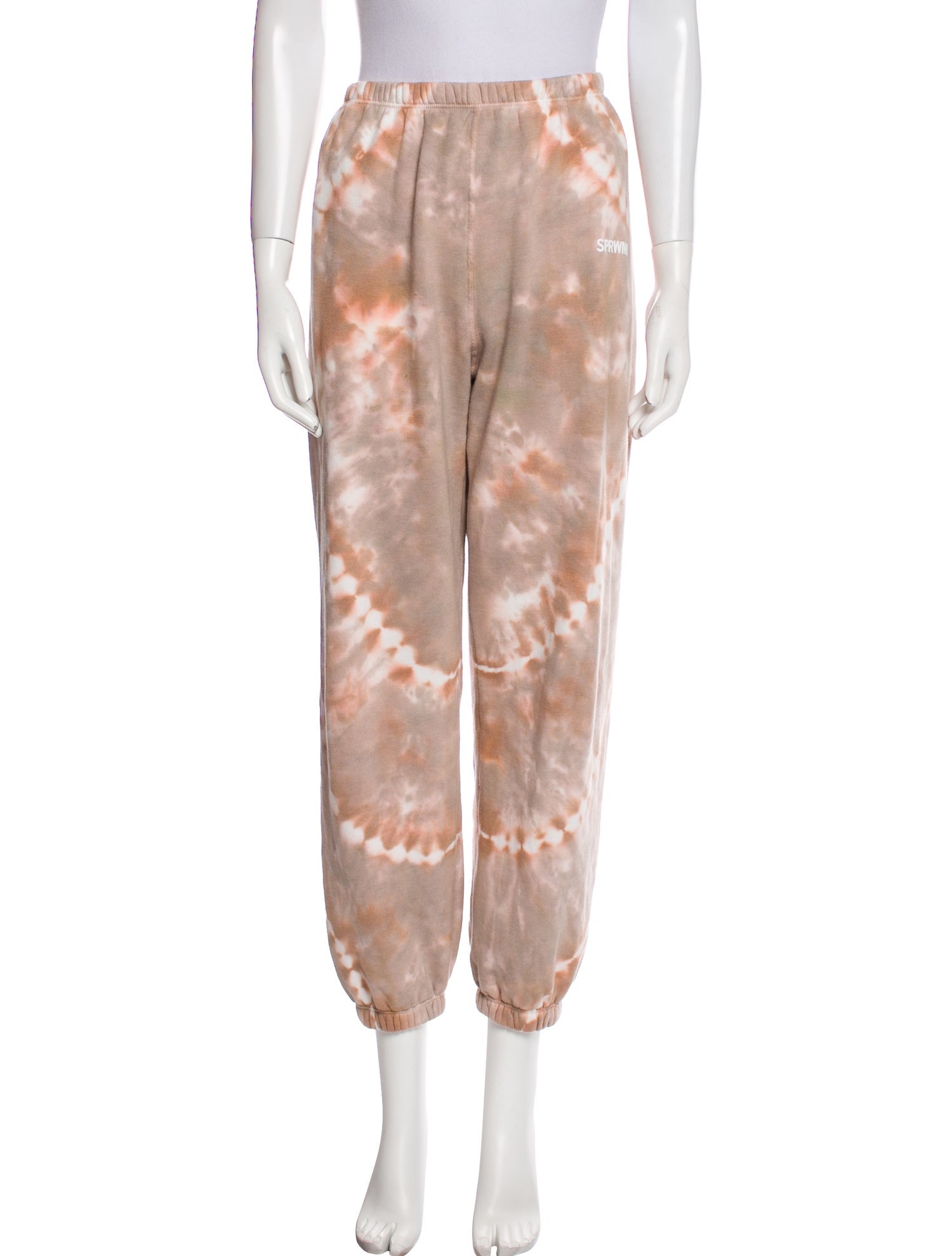 SPRWMN Tie-Dye Print Embroidered Accent Sweatpants