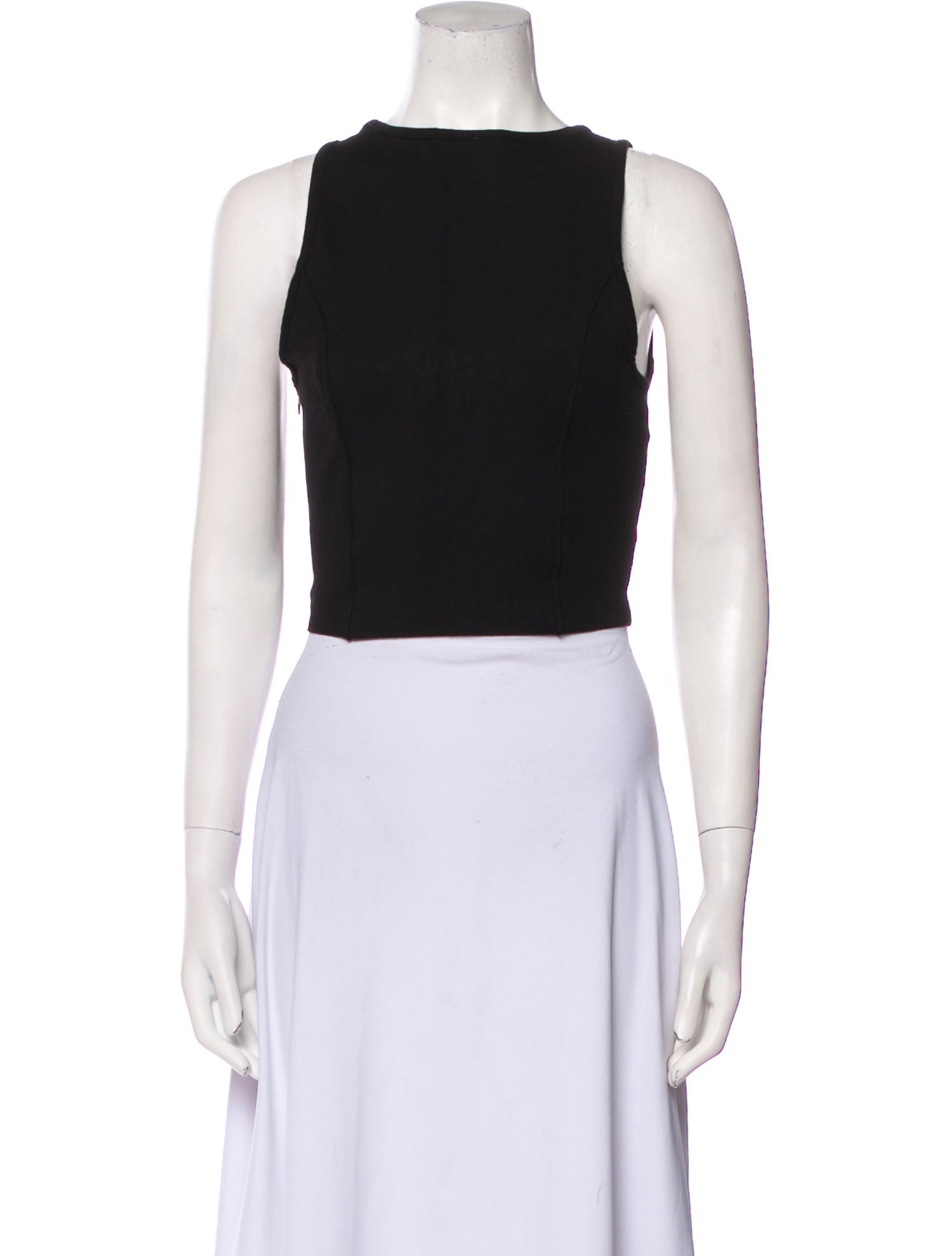 SPRWMN Bateau Neckline Sleeveless Crop Top