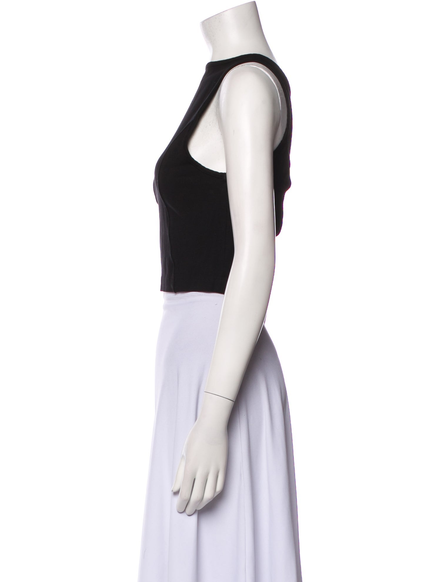 SPRWMN Bateau Neckline Sleeveless Crop Top