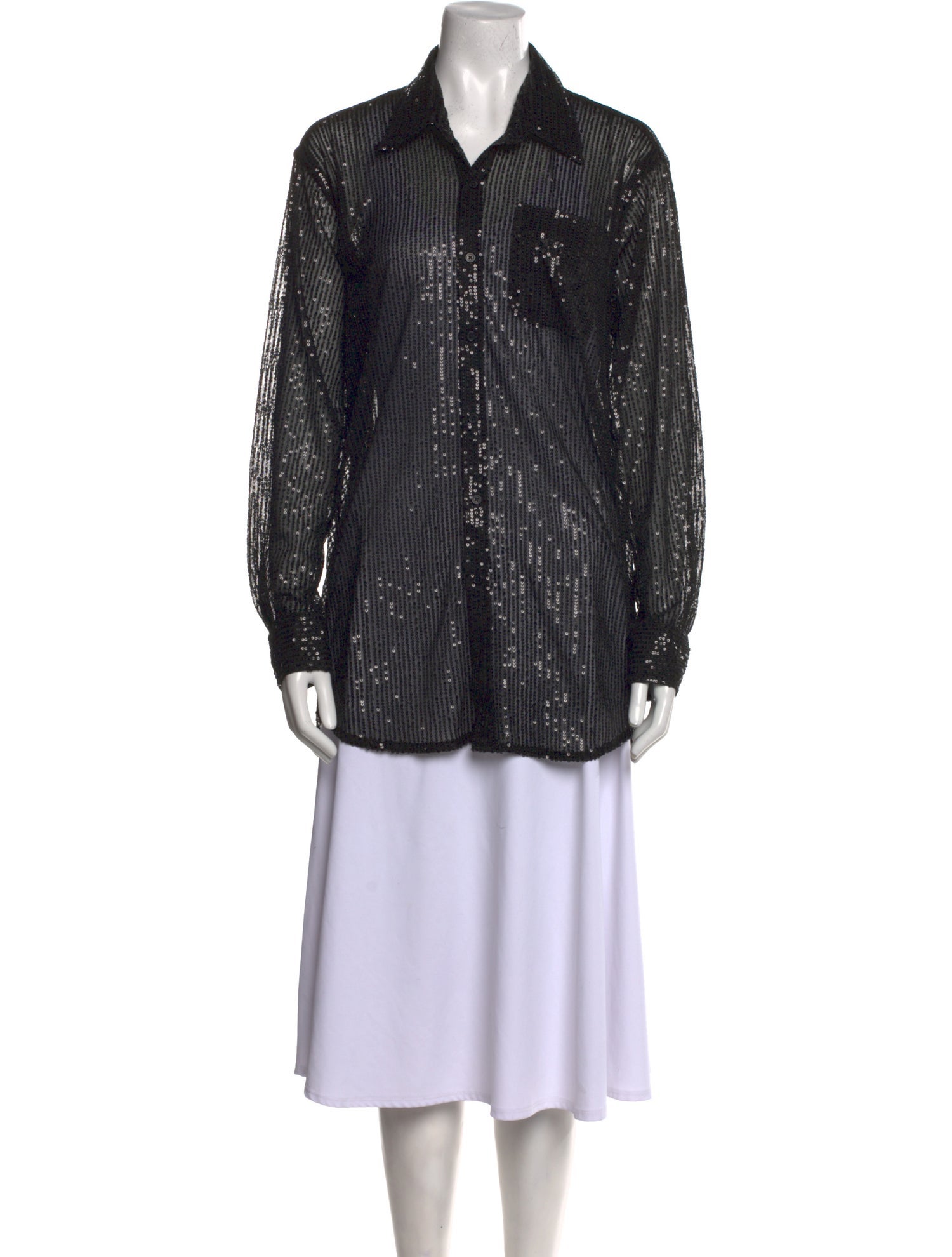 SPRWMN Printed Long Sleeve Button-Up Top