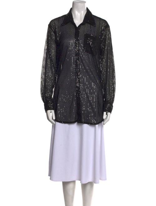 SPRWMN Printed Long Sleeve Button-Up Top