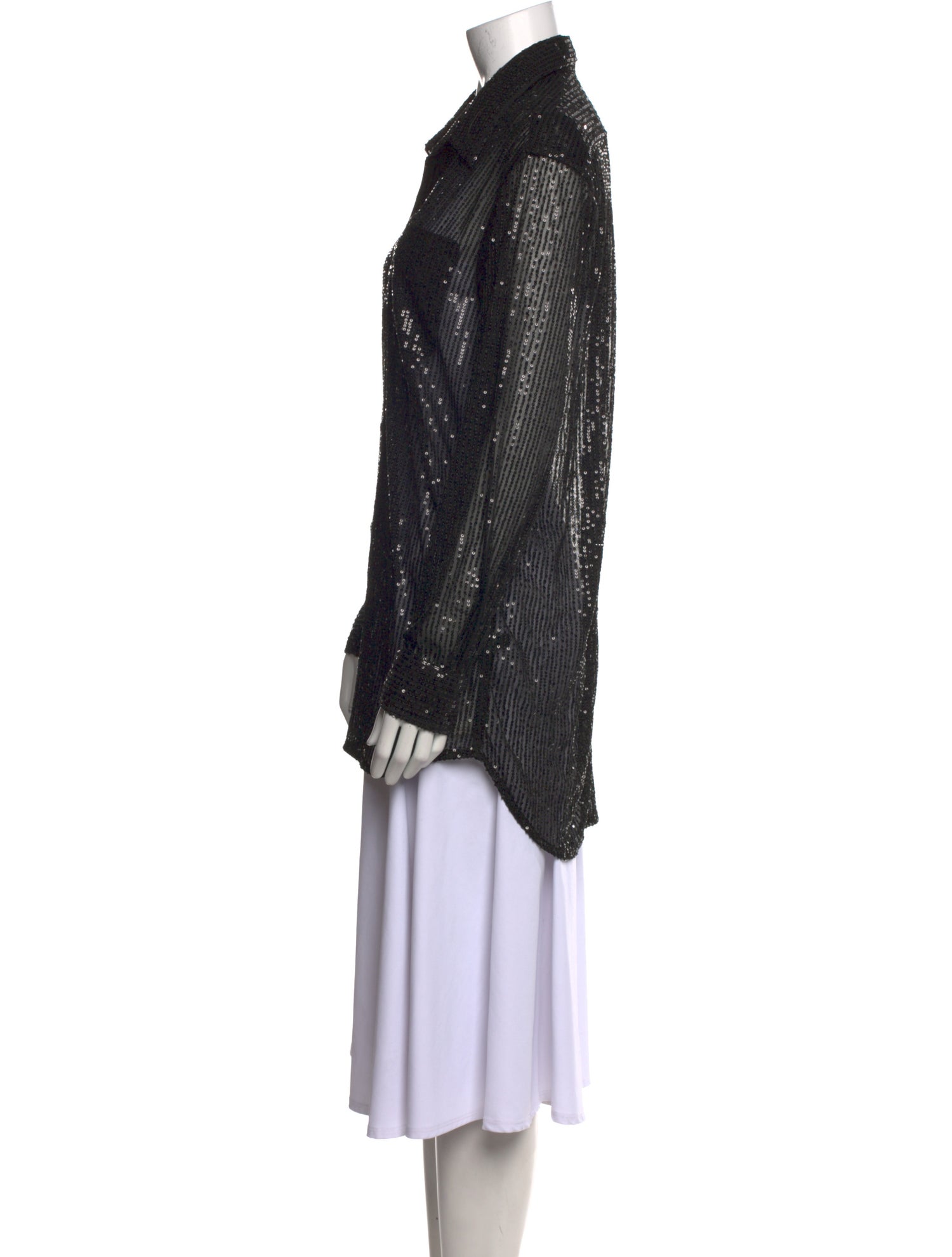 SPRWMN Printed Long Sleeve Button-Up Top