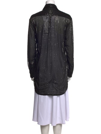 SPRWMN Printed Long Sleeve Button-Up Top