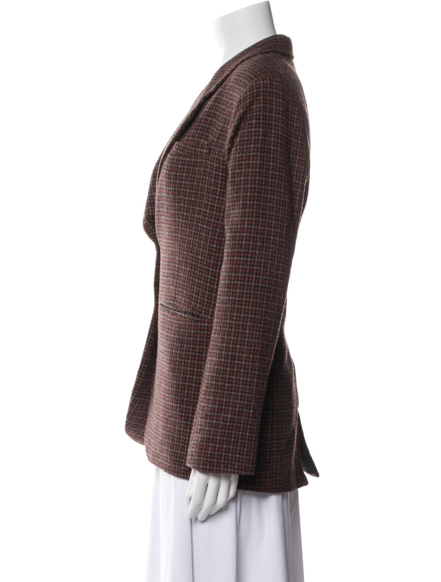 SPRWMN Wool Plaid Print Blazer