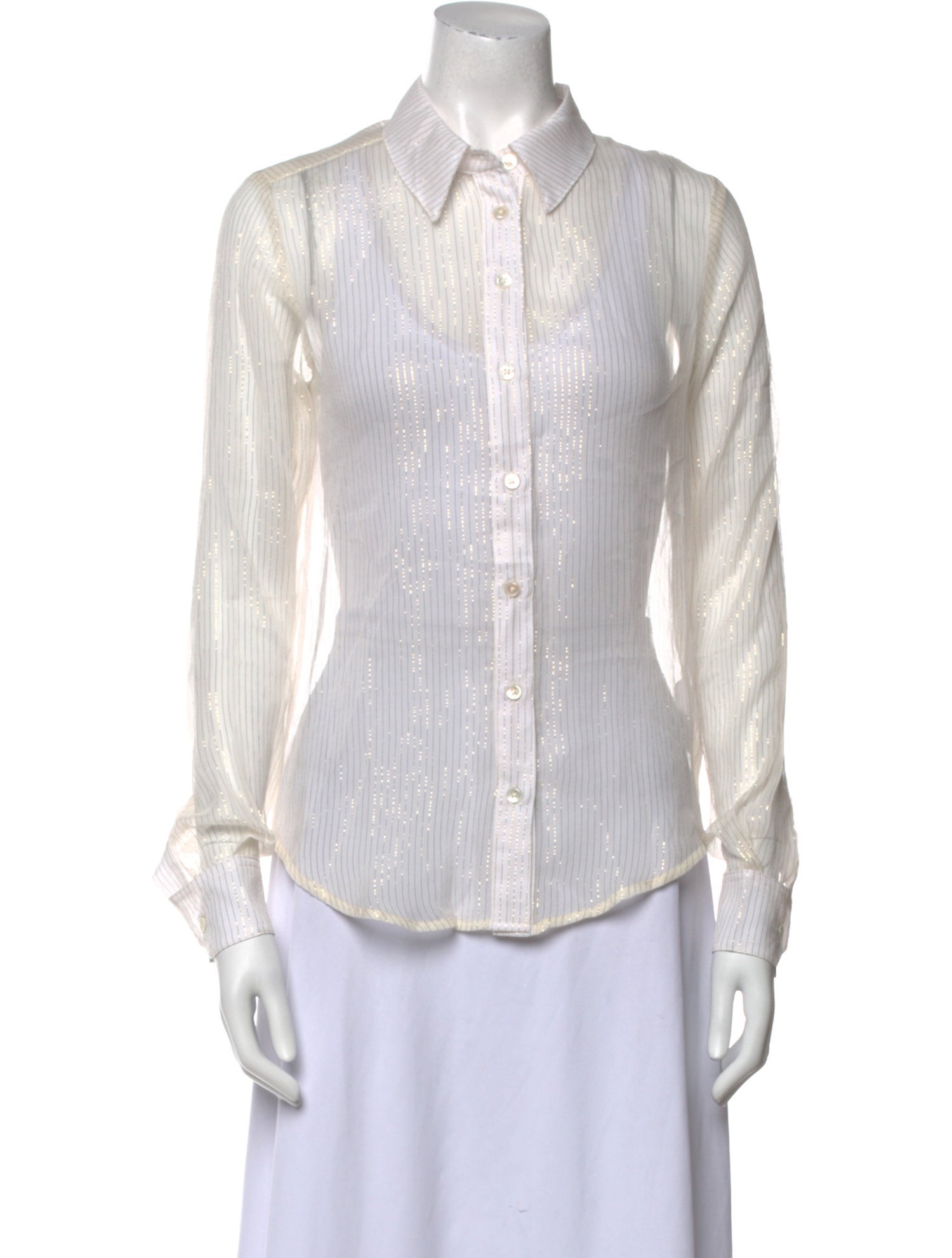 SPRWMN Silk Striped Button-Up Top w/ Tags