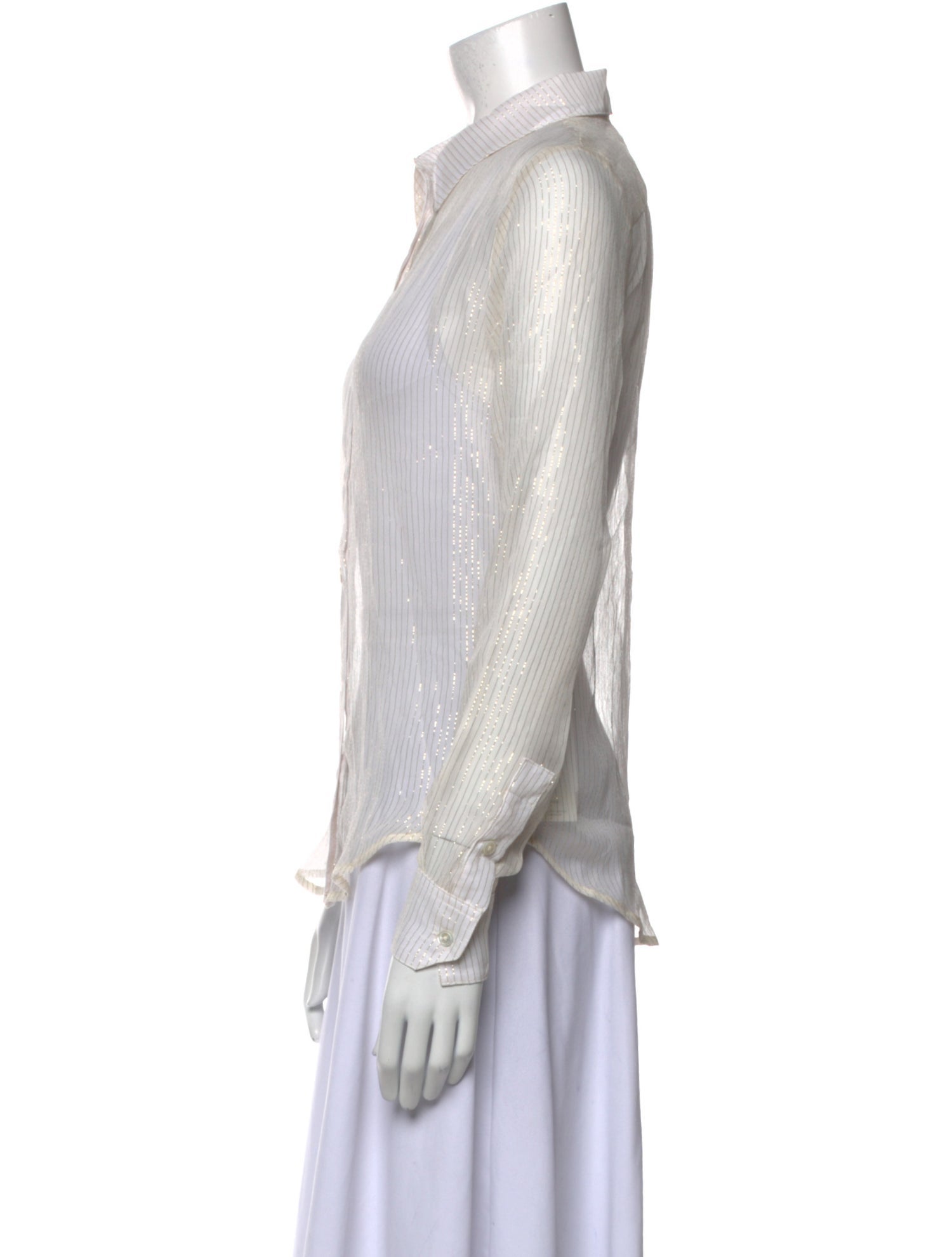 SPRWMN Silk Striped Button-Up Top w/ Tags