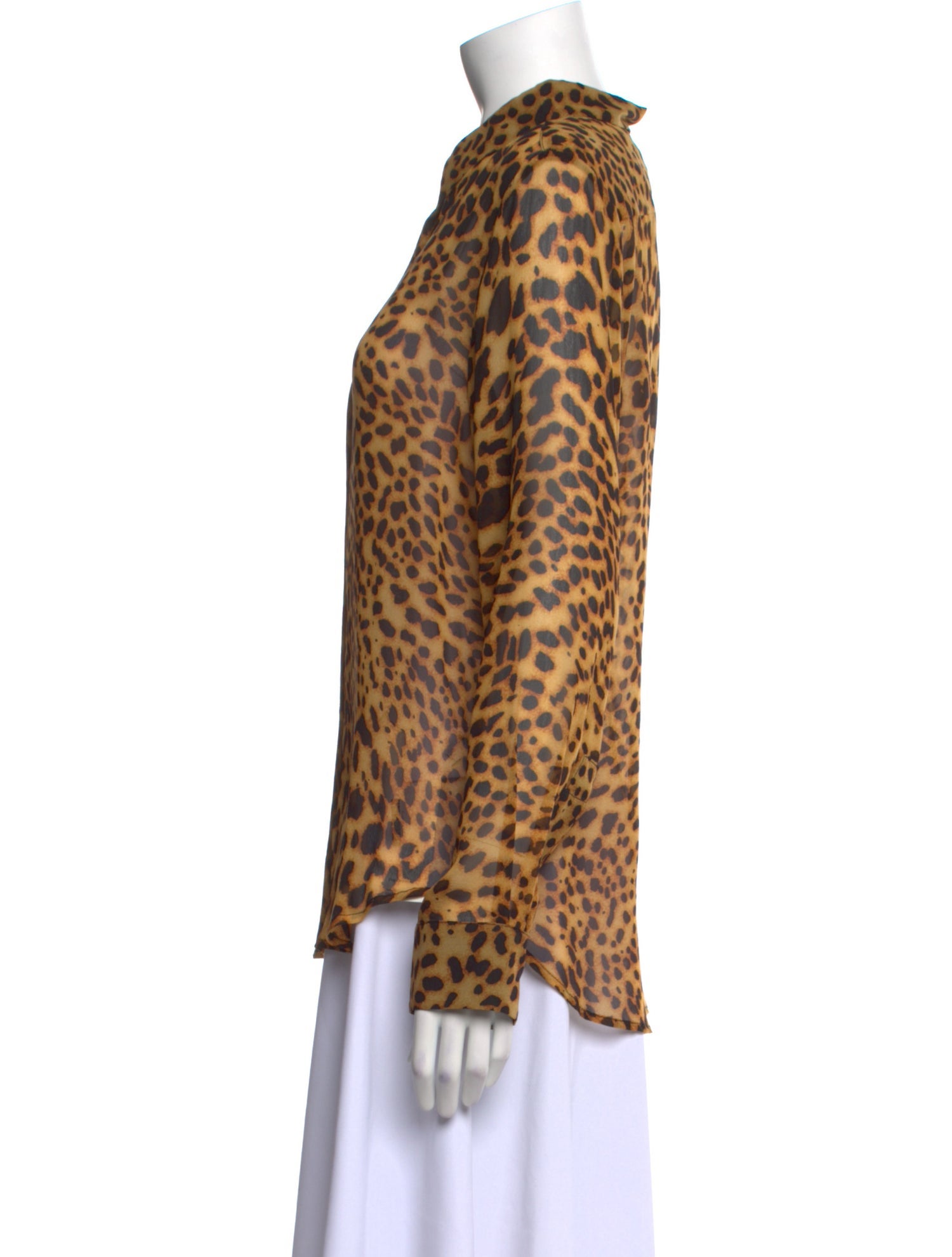 SPRWMN Silk Animal Print Button-Up Top w/ Tags