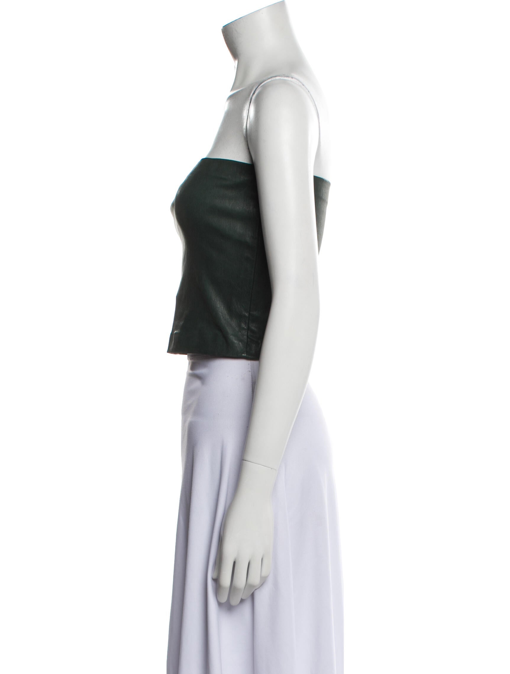 SPRWMN Leather Strapless Crop Top