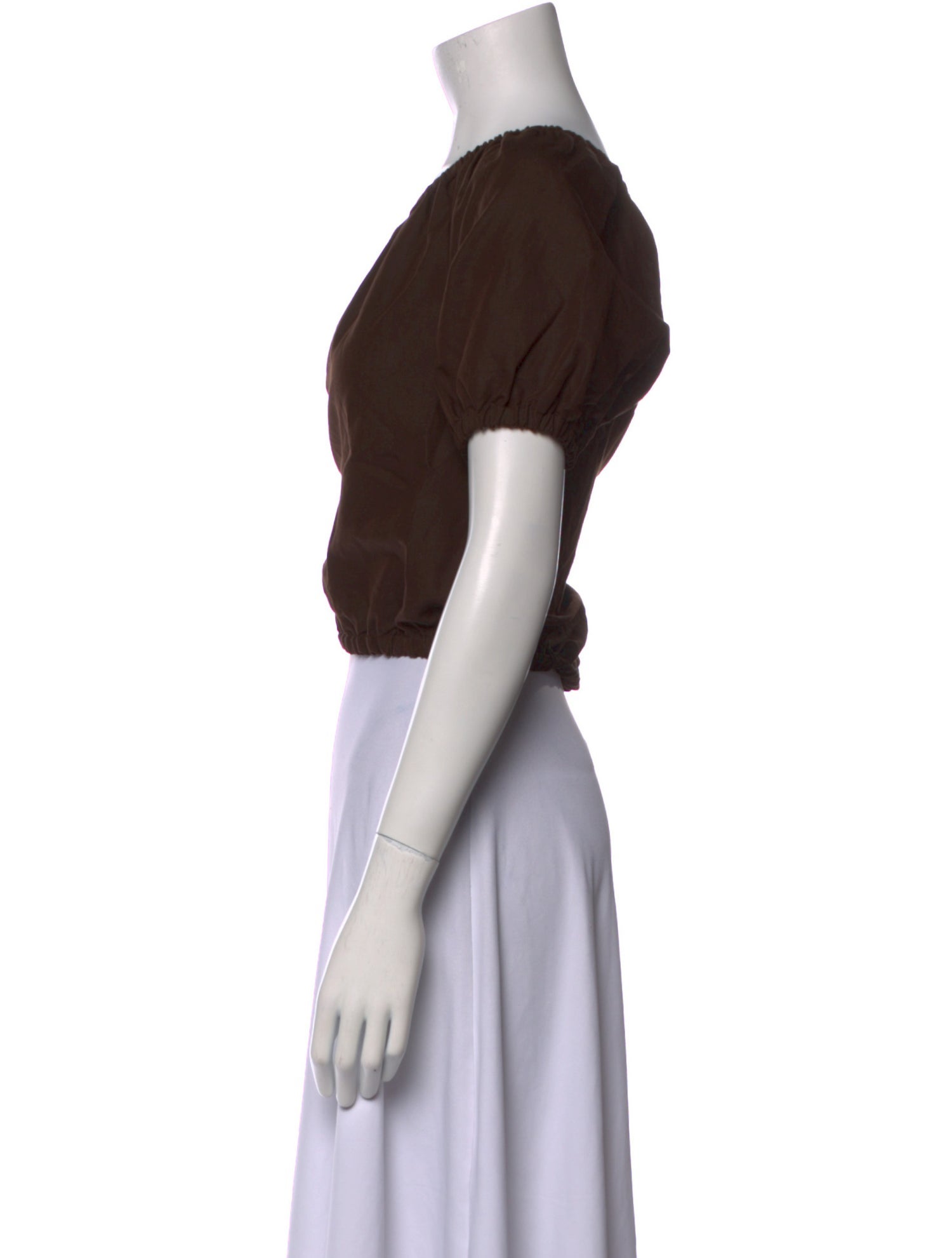 SPRWMN Linen Bateau Neckline Crop Top