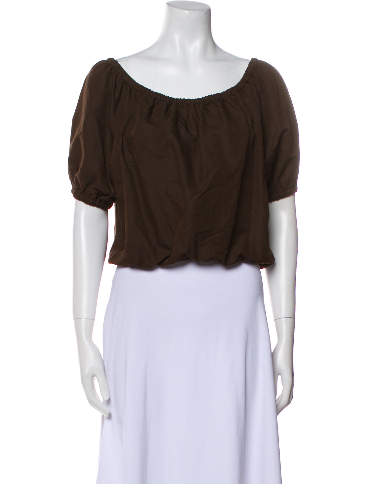 SPRWMN Linen Scoop Neck Crop Top