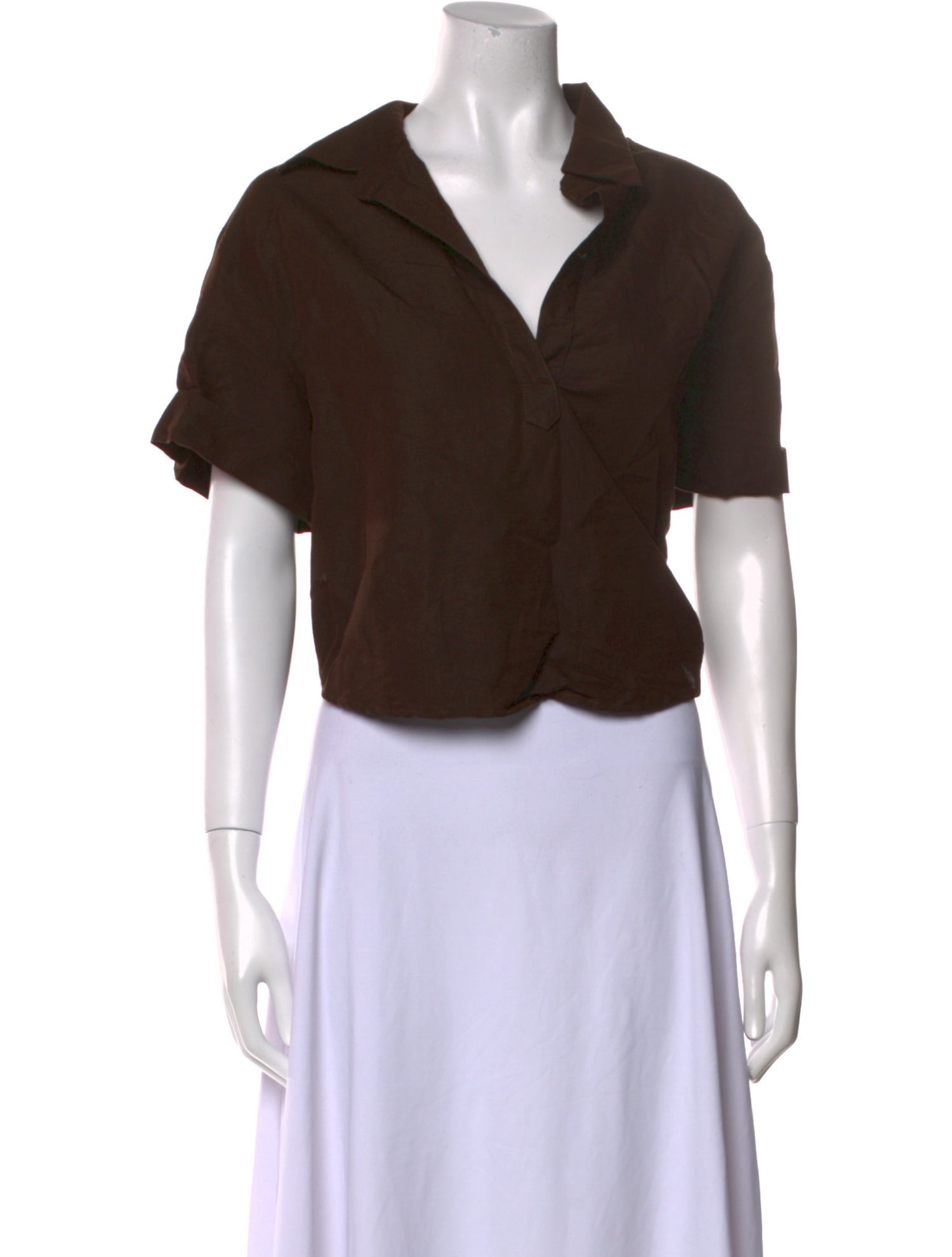 SPRWMN Linen Short Sleeve Crop Top