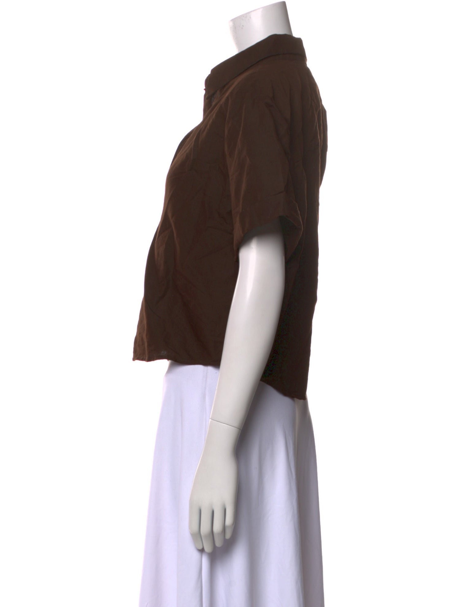 SPRWMN Linen Short Sleeve Crop Top